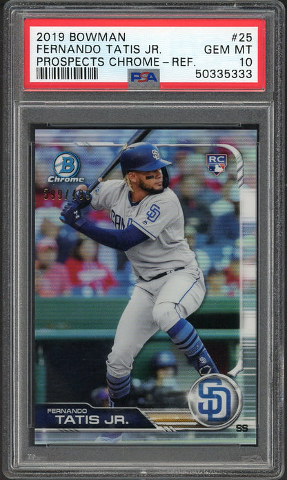 2019 Bowman Chrome Refractor #026 Fernando Tatis Jr Padres PSA 10 GEM MINT 555154