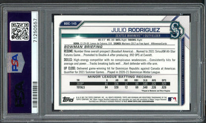2021 Bowman Draft Chrome #BDC145 Julio Rodriguez Mariners PSA 9 MINT 555155