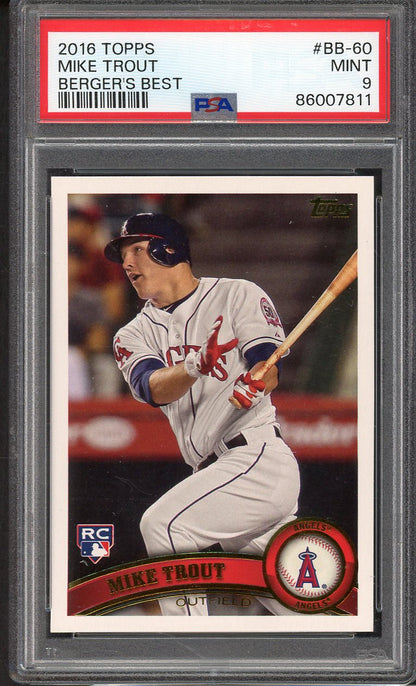 2016 Topps Bergers Best #BB60 Mike Trout Angels PSA 9 MINT 555156