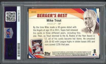 2016 Topps Bergers Best #BB60 Mike Trout Angels PSA 9 MINT 555156