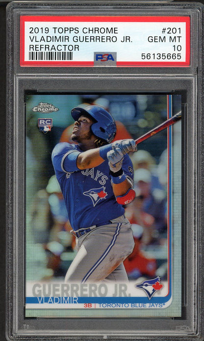2019 Topps Chrome #201 Vladimir Guerrero Jr Blue Jays PSA 10 GEM MINT Refractor 555159