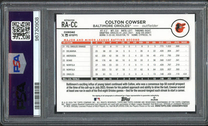 2024 Topps Chrome Refractor #RACC Colton Cowser Orioles PSA 9 MINT Autograph 555160