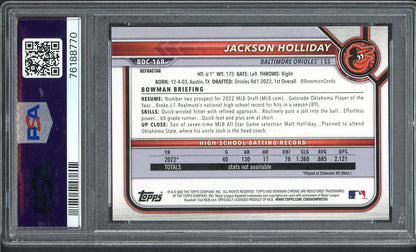 2022 Bowman Draft Chrome #BDC168 Jackson Holliday Orioles PSA 9 MINT Refractor 555161