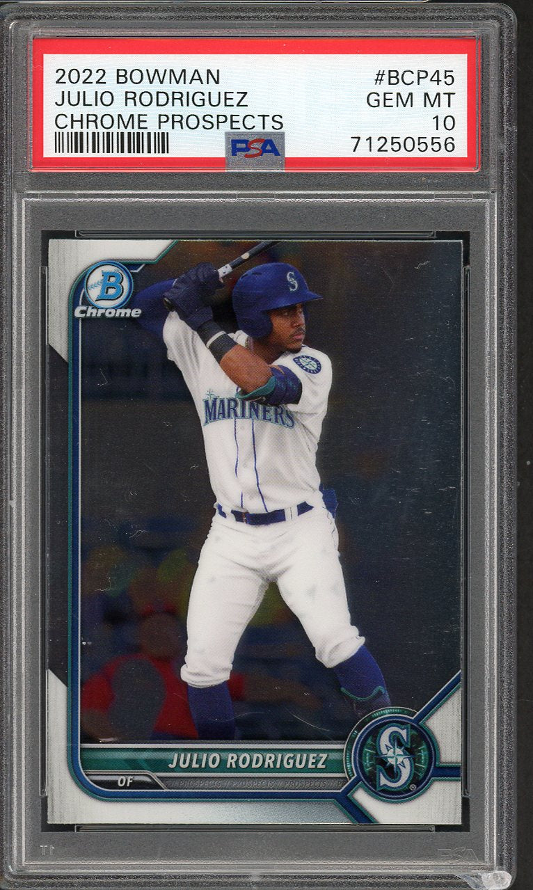 2022 Bowman Chrome Prospects #BCP45 Julio Rodriguez Mariners PSA 10 GEM MINT 555162