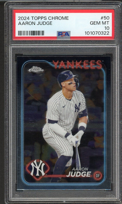 2024 Topps Chrome #050 Aaron Judge Yankees PSA 10 GEM MINT 555163