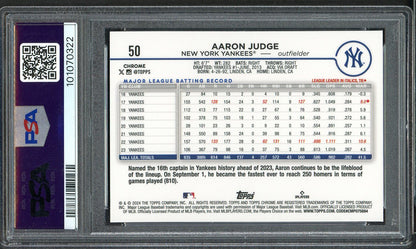 2024 Topps Chrome #050 Aaron Judge Yankees PSA 10 GEM MINT 555163