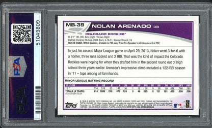 2013 Topps Update Chrome #MB39 Nolan Arenado Rockies PSA 9 MINT 555168