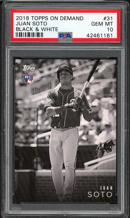 2018 Topps On Demand #031 Juan Soto Nationals PSA 10 GEM MINT Black & White 555170