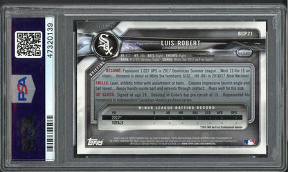 2018 Bowman Chrome Prospects #021 Luis Robert White Sox PSA 10 GEM MINT Mega 555174
