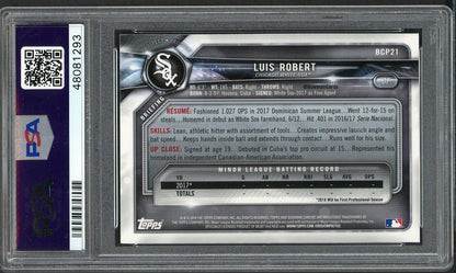 2018 Bowman Chrome Prospects #021 Luis Robert White Sox PSA 10 GEM MINT Mega 555175