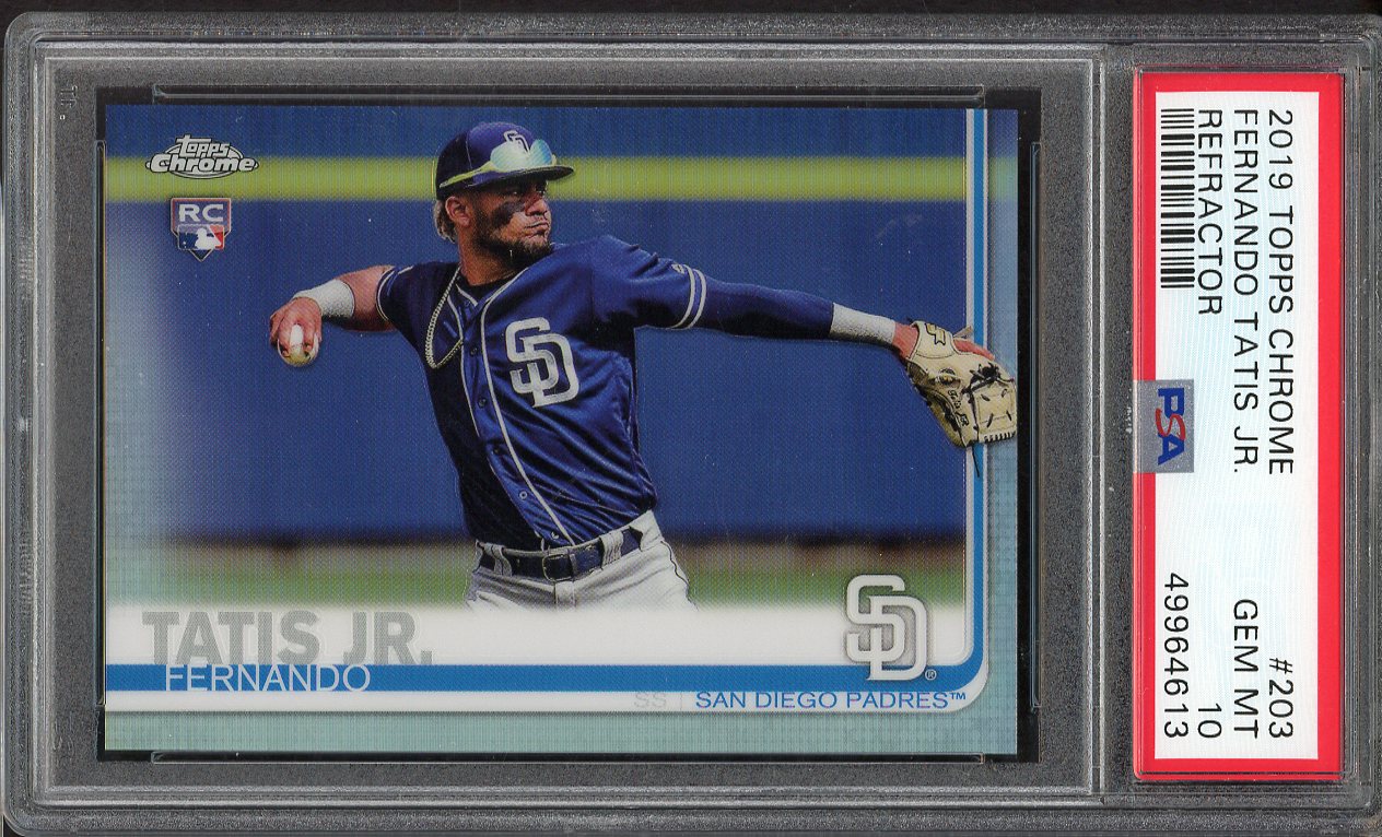 2019 Topps Chrome #203 Fernando Tatis Jr Padres PSA 10 GEM MINT Refractor 555176