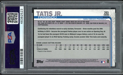 2019 Topps Chrome #203 Fernando Tatis Jr Padres PSA 10 GEM MINT Refractor 555177