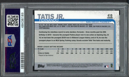 2019 Topps Chrome #410 Fernando Tatis Jr Padres PSA 9 MINT Sapphire 555178