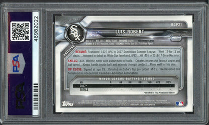 2018 Bowman Chrome Prospects #021 Luis Robert White Sox PSA 10 GEM MINT 555182