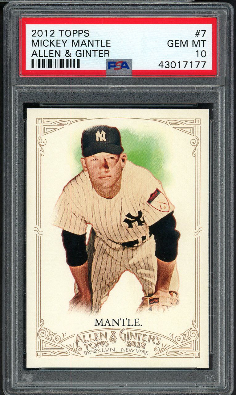 2012 Topps Allen & Ginter #007 Mickey Mantle Yankees PSA 10 GEM MINT 555183