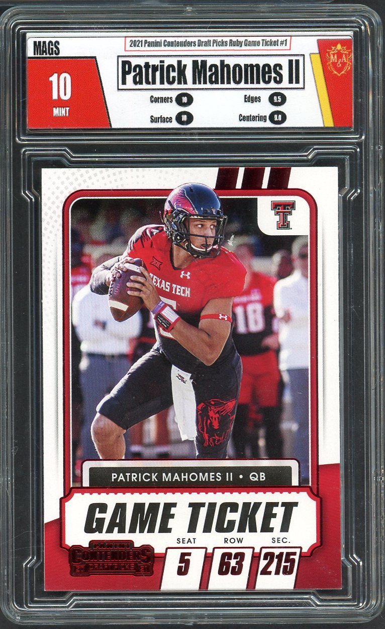 2021 Panini Contenders Draft Picks #001 Patrick Mahomes Chiefs MAGS 10 MINT Ruby 555187