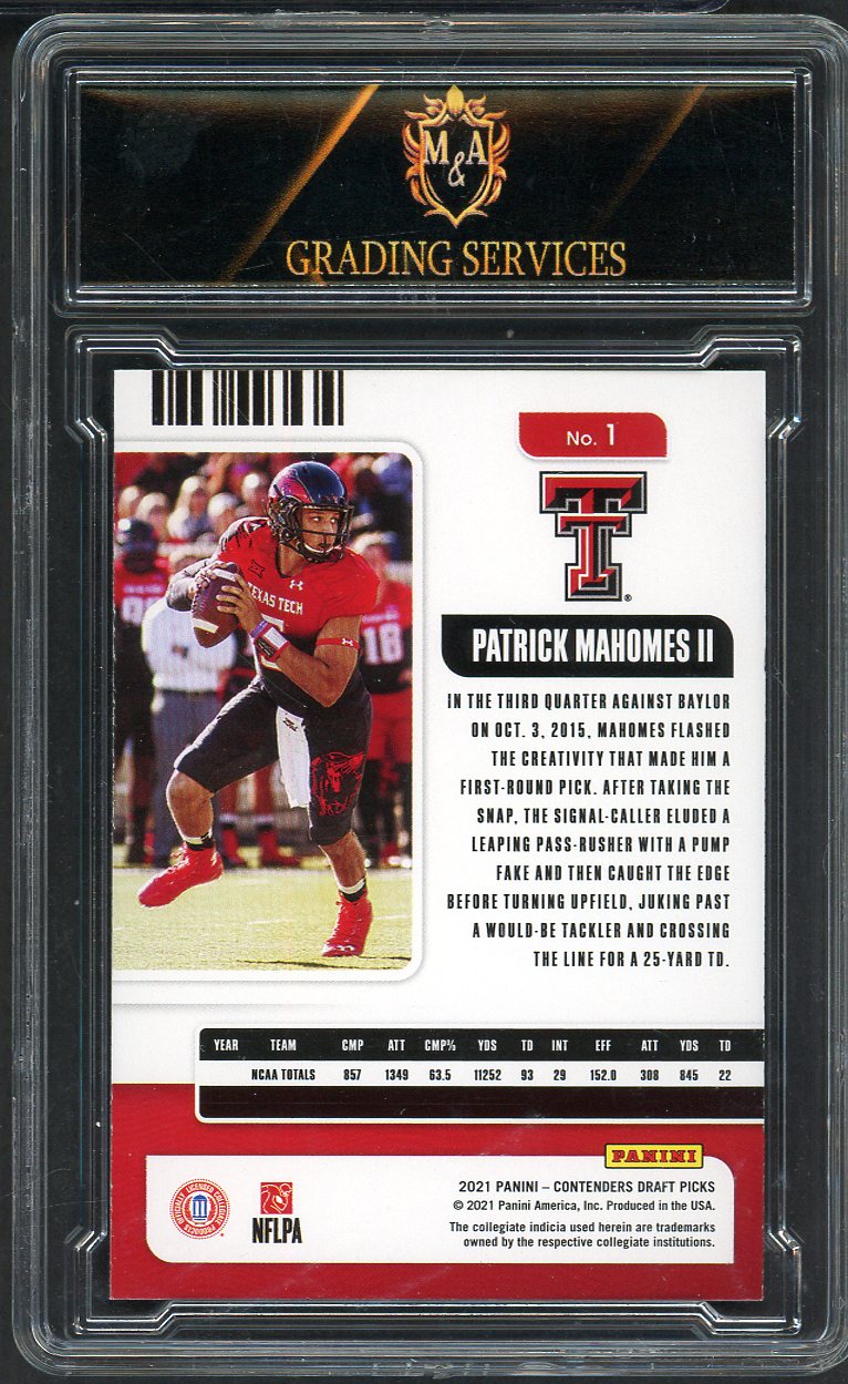2021 Panini Contenders Draft Picks #001 Patrick Mahomes Chiefs MAGS 10 MINT Ruby 555187