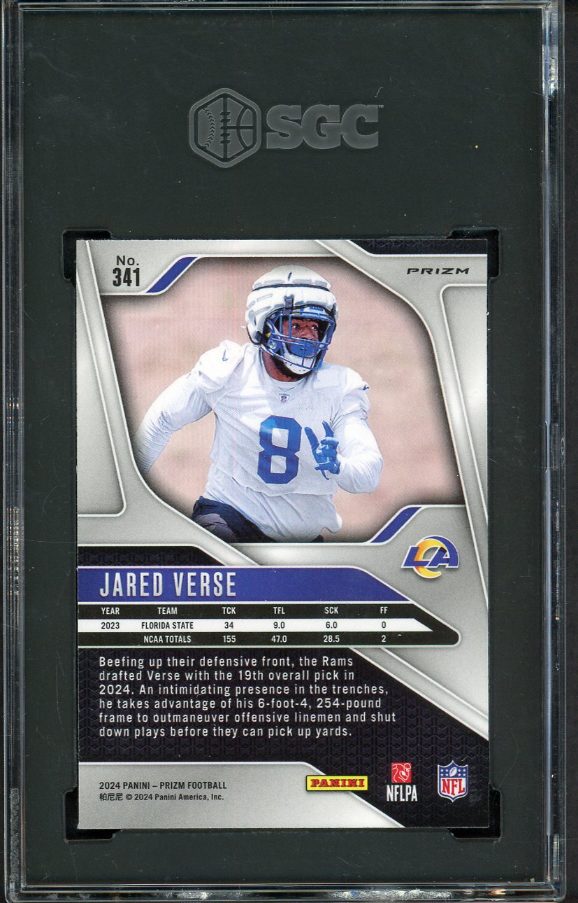 2024 Panini Prizm #341 Jared Verse Rams SGC 10 GEM MINT Lazer 555189