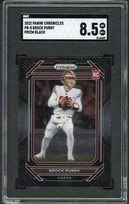 2022 Panini Chronicles Prizm #PB8 Brock Purdy 49ers SGC 8.5 NM/MT+ Black 555190