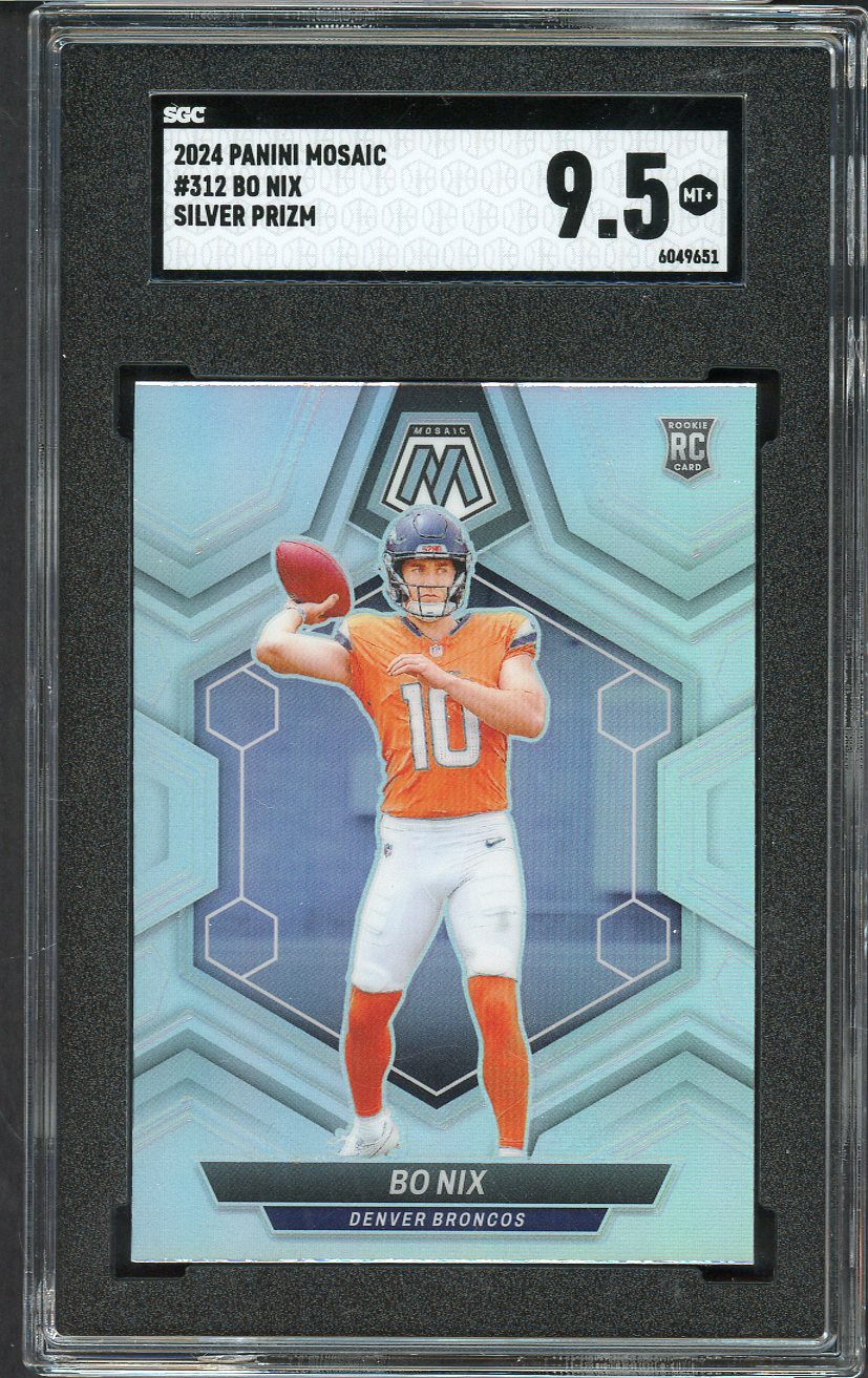 2024 Panini Mosaic Prizm #312 Bo Nix Broncos SGC 9.5 MINT+ Silver 555194
