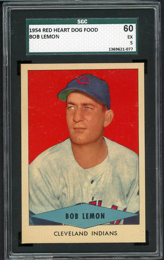 1954 Red Heart Bob Lemon Indians SGC 5 EX 555195