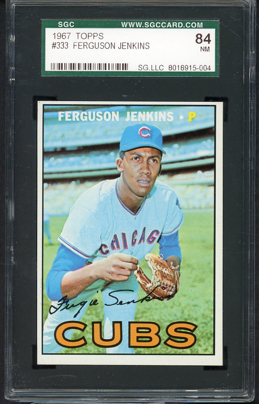1967 Topps Baseball #333 Fergie Jenkins Cubs SGC 7 NM 555196
