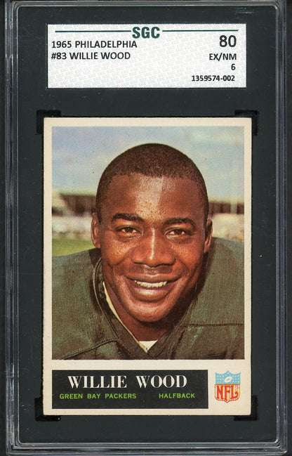 1965 Philadelphia Football #083 Willie Wood Packers SGC 6 EX-MT 555197