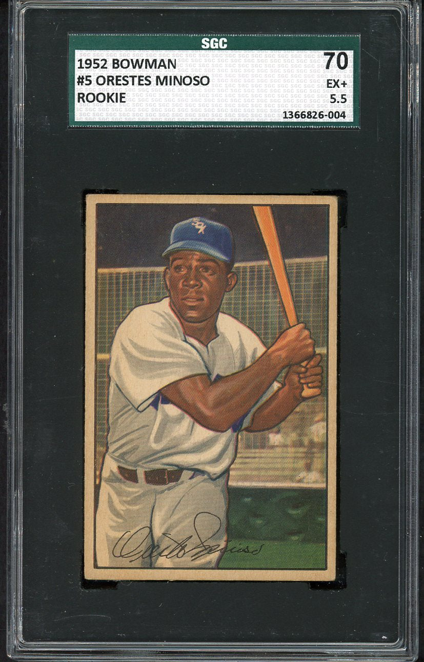 1952 Bowman Baseball #005 Minnie Minoso White Sox SGC 5.5 EX+ 555200