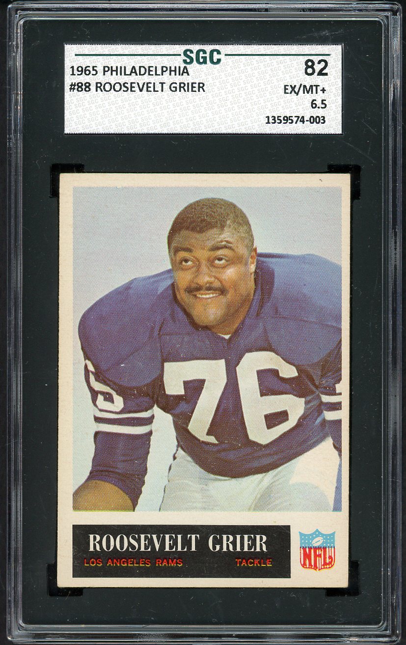 1965 Philadelphia Football #088 Rosie Grier Rams SGC 6.5 EX-MT+ 555202