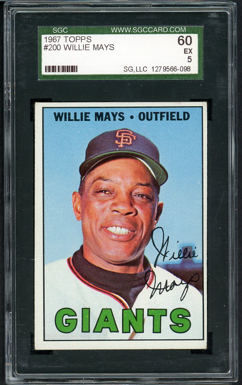 1967 Topps Baseball #200 Willie Mays Giants SGC 5 EX 555203