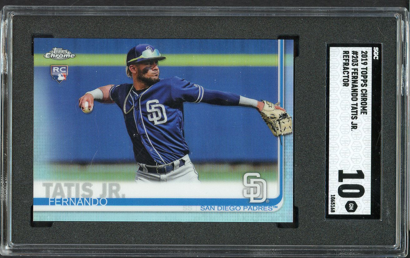 2019 Topps Chrome #203 Fernando Tatis Jr Padres SGC 10 GEM MINT Refractor 555210