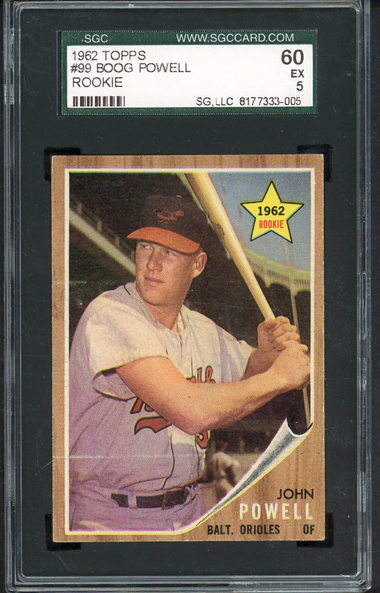 1962 Topps Baseball #099 Boog Powell Orioles SGC 5 EX 555213