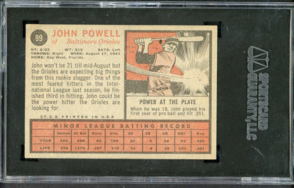 1962 Topps Baseball #099 Boog Powell Orioles SGC 5 EX 555213