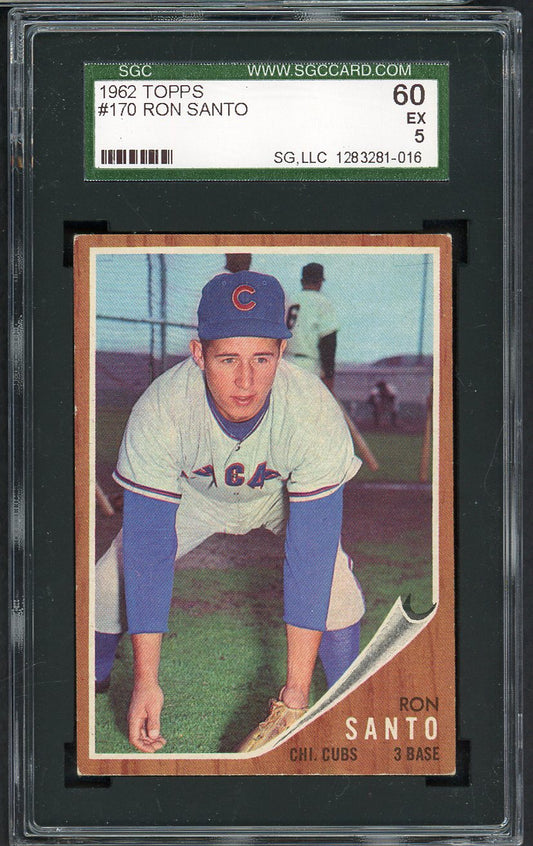 1962 Topps Baseball #170 Ron Santo Cubs SGC 5 EX 555215