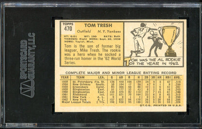 1963 Topps Baseball #470 Tom Tresh Yankees SGC 5 EX 555220