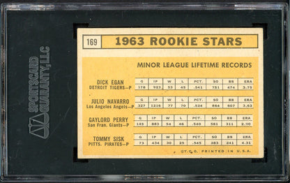1963 Topps Baseball #169 Gaylord Perry Giants SGC 5 EX 555222