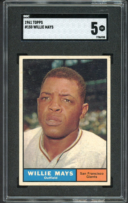 1961 Topps Baseball #150 Willie Mays Giants SGC 5 EX 555230
