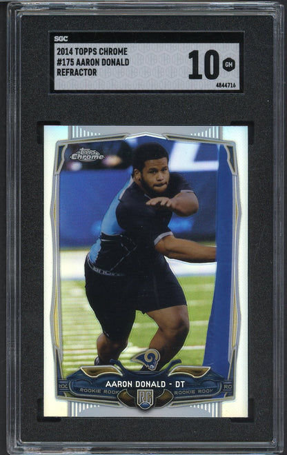 2014 Topps Chrome #175 Aaron Donald Rams SGC 10 GEM MINT Refractor 555231