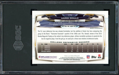 2014 Topps Chrome #175 Aaron Donald Rams SGC 10 GEM MINT Refractor 555231