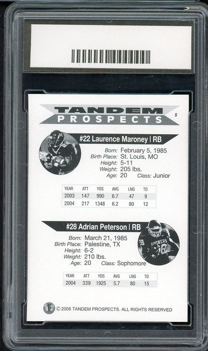 2005 Tandem Prospects #005 Adrian Peterson Oklahoma BCG 10 GEM MINT 555238