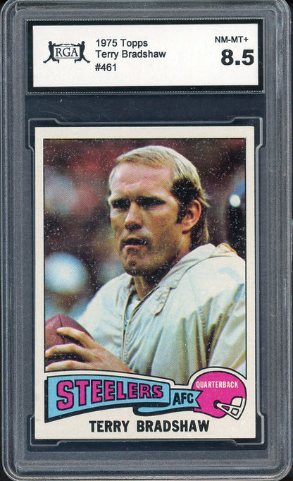 1975 Topps Football #461 Terry Bradshaw Steelers RGA 8.5 NM/MT+ 555241