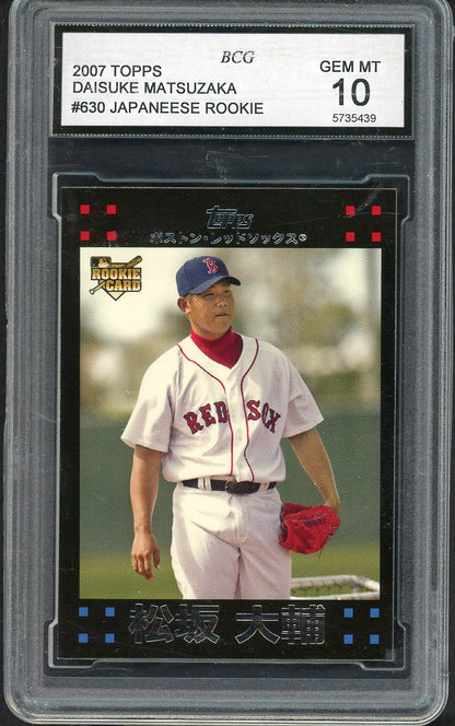2007 Topps #630 Daisuke Matsuzaka Red Sox BCG 10 GEM MINT 555244