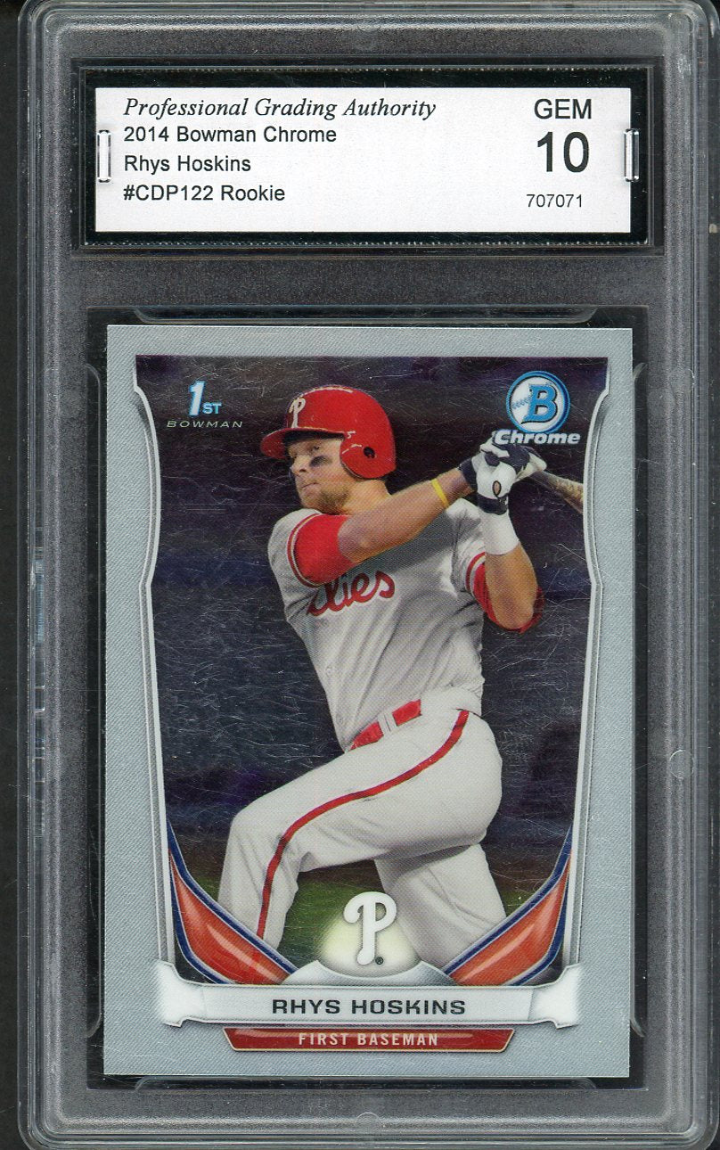 2014 Bowman Chrome #CDP122 Rhys Hoskins Phillies PGA 10 GEM MINT 555245