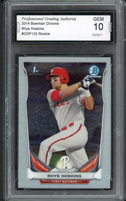 2014 Bowman Chrome #CDP122 Rhys Hoskins Phillies PGA 10 GEM MINT 555245