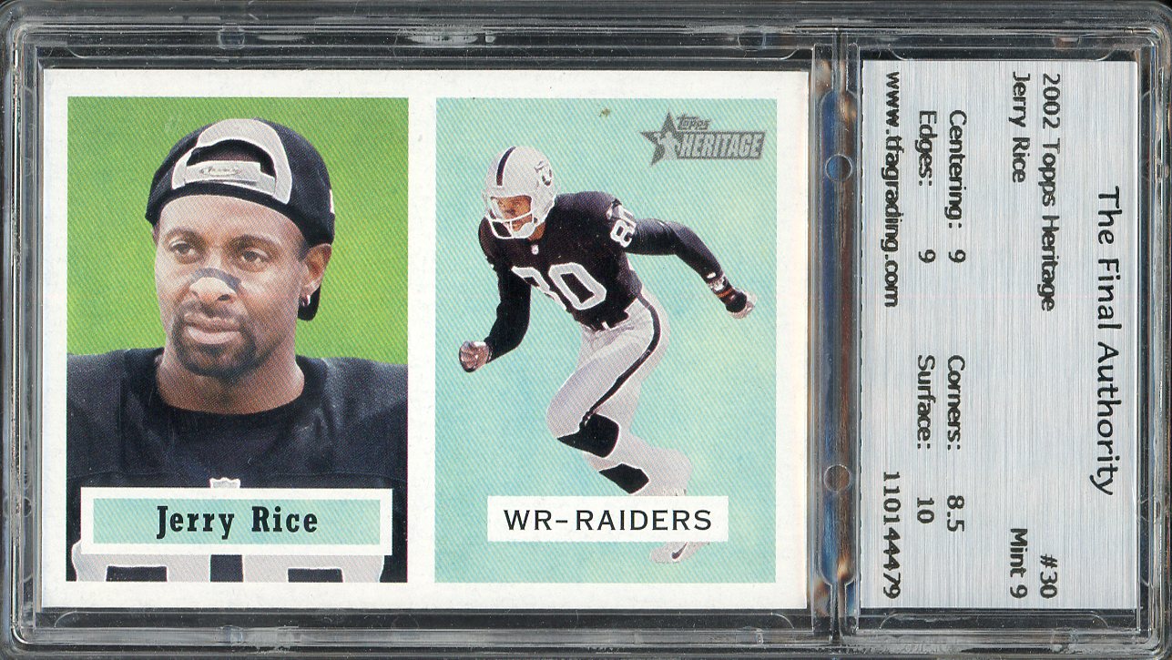 2002 Topps Heritage #030 Jerry Rice Raiders TFA 9 MINT 555249
