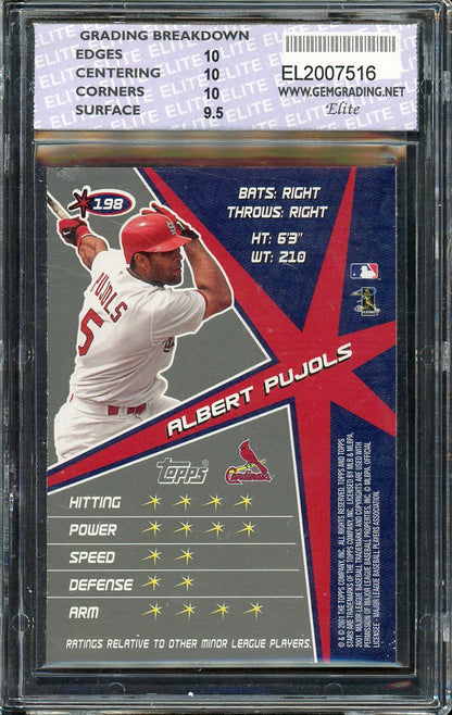 2001 Topps Stars #198 Albert Pujols Cardinals GEG 10 Pristine 555252