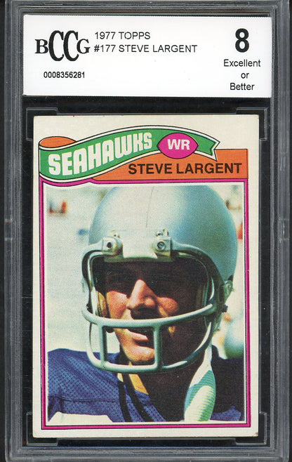 1977 Topps Football #177 Steve Largent Seahawks BCCG 8 555253