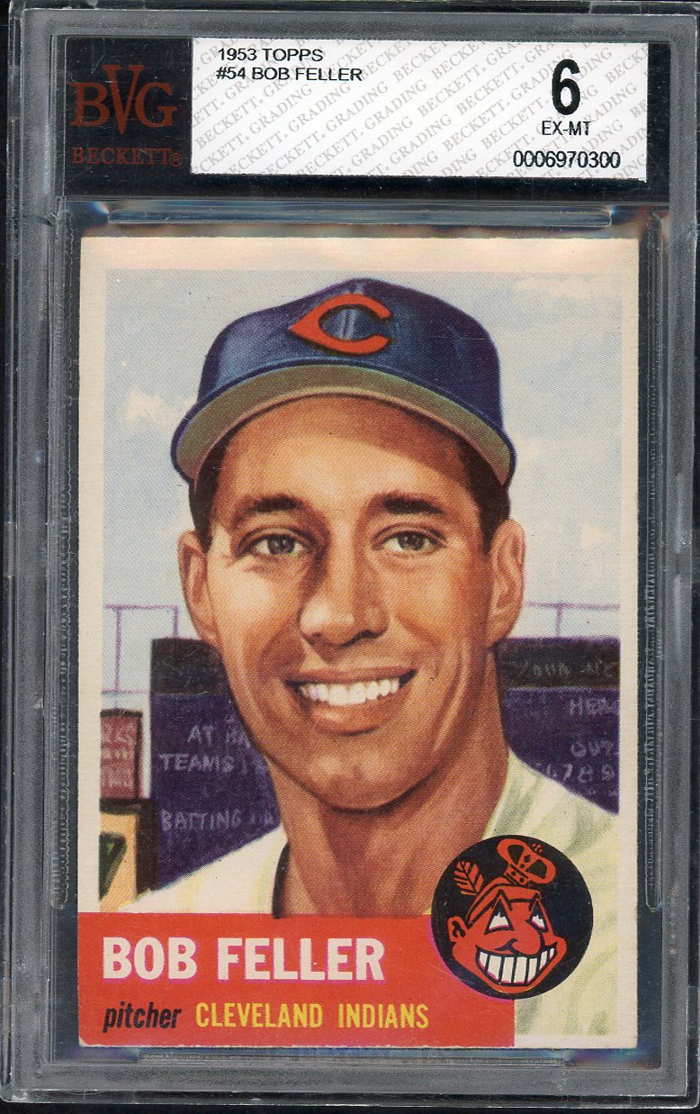1953 Topps Baseball #054 Bob Feller Indians BVG 6 EX-MT 555254