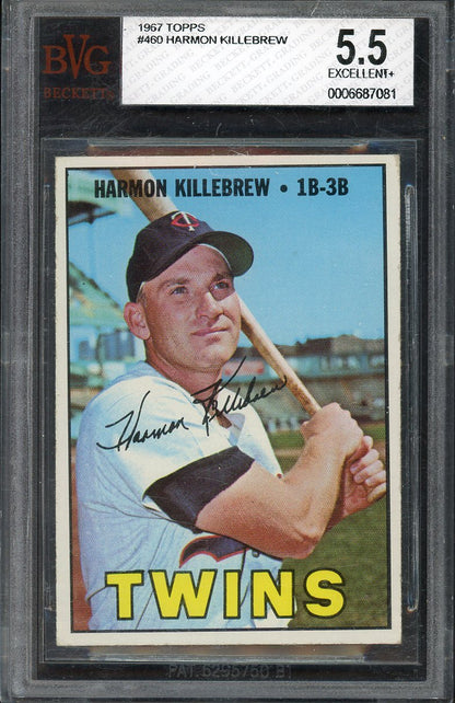 1967 Topps Baseball #460 Harmon Killebrew Twins BVG 5.5 EX+ 555256