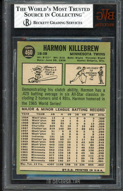 1967 Topps Baseball #460 Harmon Killebrew Twins BVG 5.5 EX+ 555256